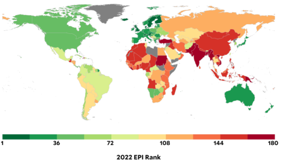 EPI Environmental Performance Index 2022
